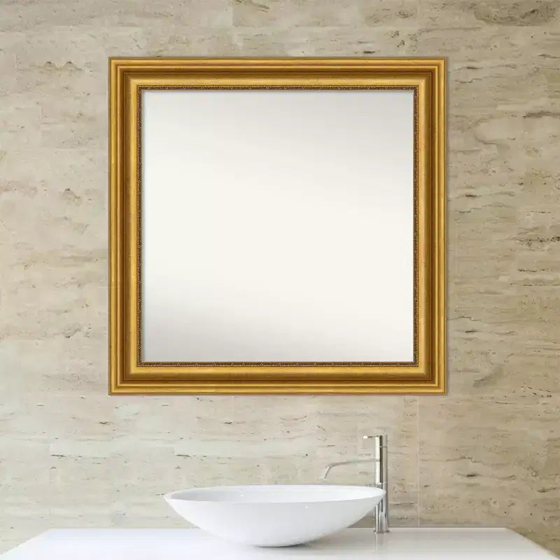 32" x 32" Non-Beveled Parlor Wall Mirror with Polystyrene Frame - Amanti Art
