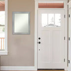 Miroir mural Flair nickel poli 22 po x 28 po sans biseau - Amanti Art : Rectangle, style moderne, matériel de montage inclus