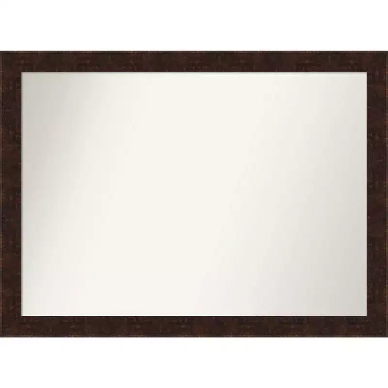 42" x 31" Non-Beveled William Mottled Bronze Wall Mirror: Amanti Art, Modern Rectangle Decor