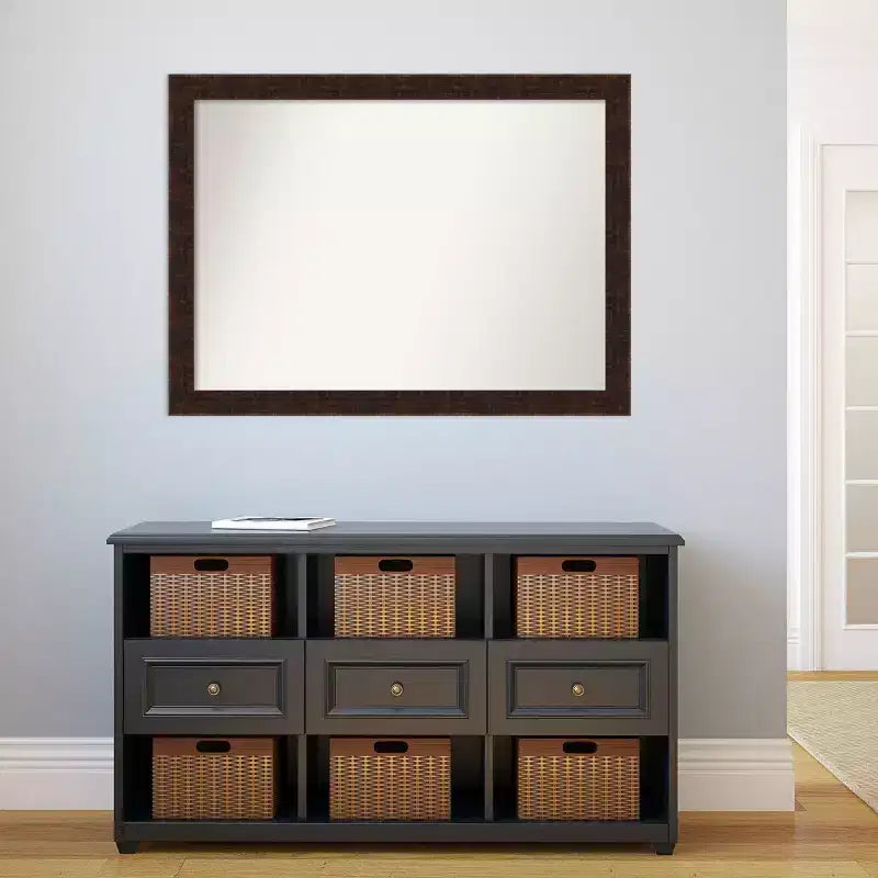 Miroir mural William Mottled Bronze non biseauté de 42" x 31" : Amanti Art, décoration rectangulaire moderne