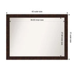Miroir mural William Mottled Bronze non biseauté de 42" x 31" : Amanti Art, décoration rectangulaire moderne