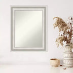 Miroir mural blanc Amanti Art Parlor 61 x 76 cm, sans biseau - Rectangle moderne, cadre en polystyrène