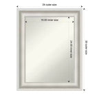 Miroir mural blanc Amanti Art Parlor 61 x 76 cm, sans biseau - Rectangle moderne, cadre en polystyrène