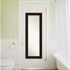 Amanti Art 19" x 53" Non-Beveled Coffee Bean Brown Full Length on The Door Mirror : Polystyrene Frame, Includes Mounting Hardware