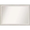 41" x 29" Non-Beveled Trio White Wash Silver Bathroom Wall Mirror - Amanti Art