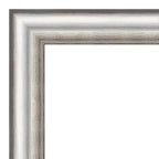 Miroir mural de salle de bain encadré en argent 45 po x 35 po - Amanti Art : Rectangle moderne, aucun assemblage requis