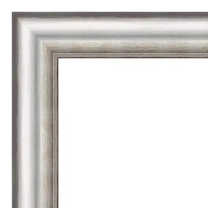 Miroir mural de salle de bain encadré en argent 45 po x 35 po - Amanti Art : Rectangle moderne, aucun assemblage requis