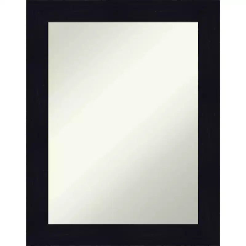 22" x 28" Non-Beveled Shiplap Navy Wood Bathroom Wall Mirror - Amanti Art: Rectangle, Includes Mounting Hardware