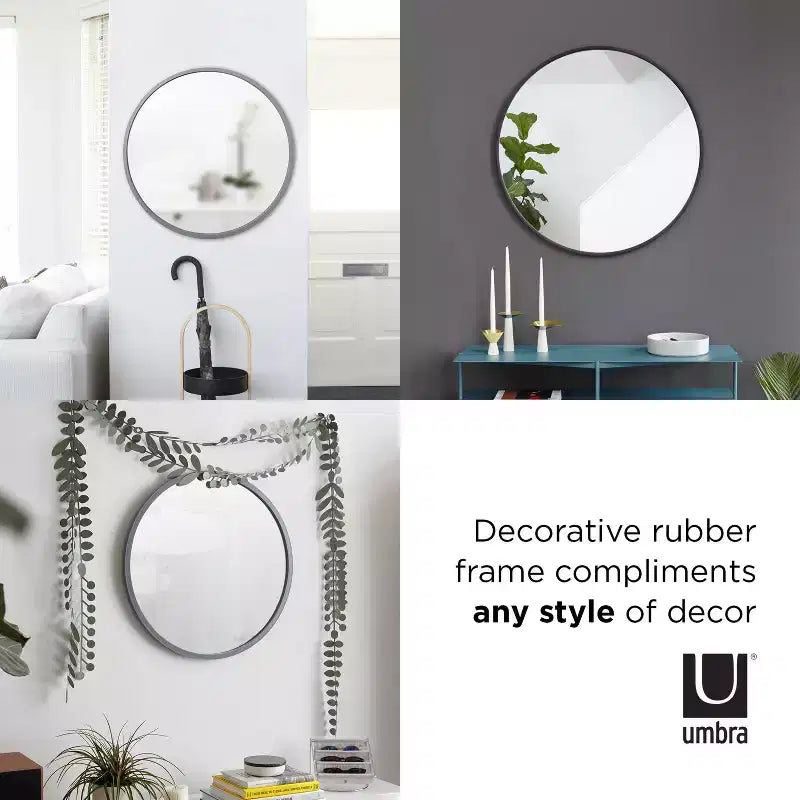 37" Hubba Round Wall Mirror Black - Umbra