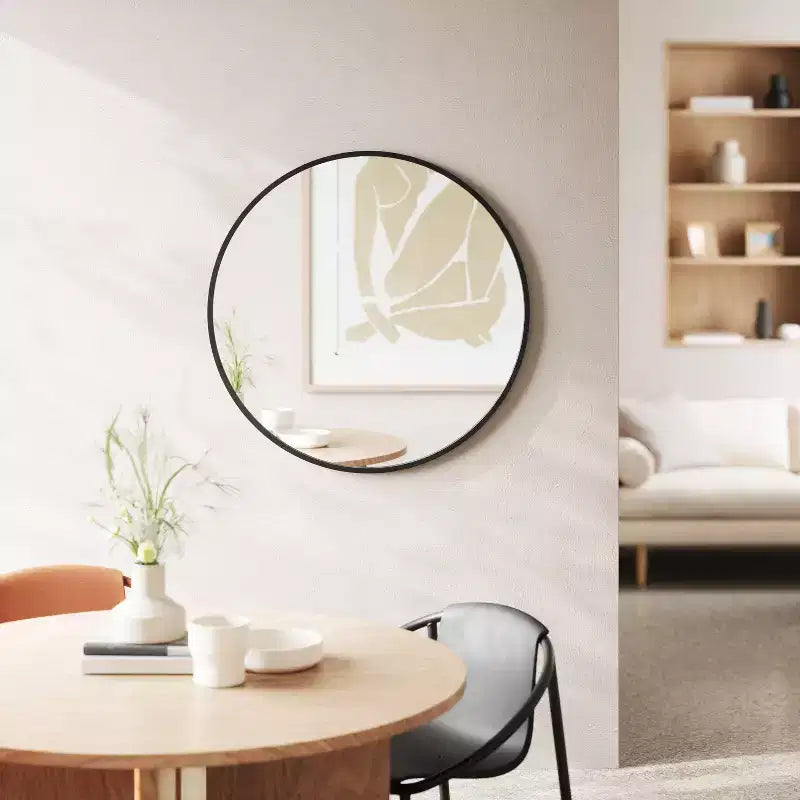 37" Hubba Round Wall Mirror Black - Umbra