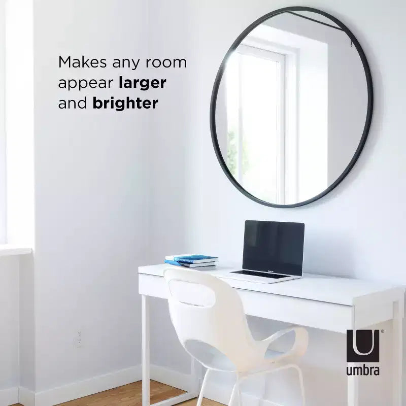 37" Hubba Round Wall Mirror Black - Umbra