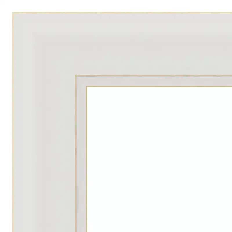 Miroir de salle de bain mural étroit et non biseauté 30" x 30" Flair Blanc doux - Amanti Art : Cadre en polystyrène carré moderne, montage mural