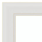 Miroir de salle de bain mural étroit et non biseauté 30" x 30" Flair Blanc doux - Amanti Art : Cadre en polystyrène carré moderne, montage mural