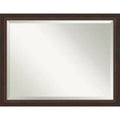 Amanti Art 45"x35" Beveled Lara Bronze Wood Wall Mirror: Modern Rectangular, No Assembly Required