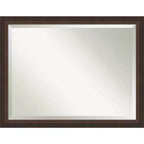 Amanti Art 45"x35" Beveled Lara Bronze Wood Wall Mirror: Modern Rectangular, No Assembly Required