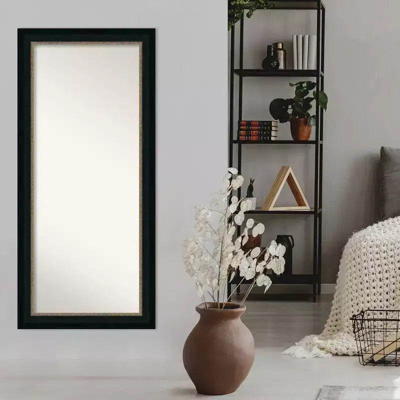 Miroir pleine longueur à poser, sans biseau, Paragon Bronze 31" x 67" - Amanti Art : Rectangle moderne, cadre en polystyrène