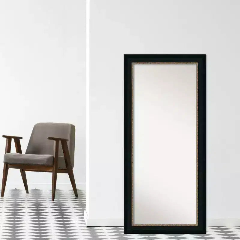 Miroir pleine longueur à poser, sans biseau, Paragon Bronze 31" x 67" - Amanti Art : Rectangle moderne, cadre en polystyrène