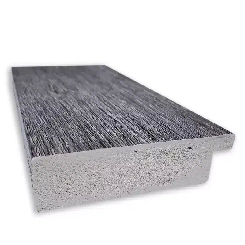 33" x 27" Non-Beveled Bark Rustic Gray Wall Mirror - Amanti Art: Modern Rectangle, Polystyrene Frame