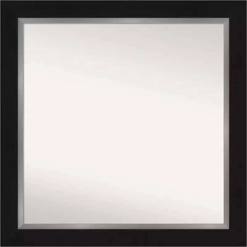 32" x 32" Eva Black Square Wall Mirror for Bathroom - Amanti Art: Modern Style, Polystyrene Frame