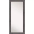 30" x 66" Rustic Plank Gray Leaner Mirror by Amanti Art