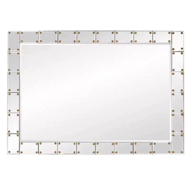 Miroir mural clouté bois/verre Howard Elliott Remington : Rectangulaire moderne de 39,5 pouces, aucun assemblage requis