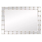 Miroir mural clouté bois/verre Howard Elliott Remington : Rectangulaire moderne de 39,5 pouces, aucun assemblage requis