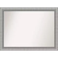 43" x 32" Non-Beveled Elegant Brushed Pewter Wall Mirror - Amanti Art: Modern Polystyrene Frame, Includes Mounting Hardware