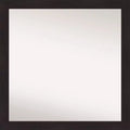 30" x 30" Non-Beveled Furniture Narrow Bathroom Wall Mirror Espresso Brown - Amanti Art: Modern Square Polystyrene Frame, Wall Mounted