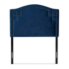 Tête de lit en velours Aubrey Baxton Studio pour enfants, jumeaux, bleu : Cadre en MDF, rembourrée, tous âges