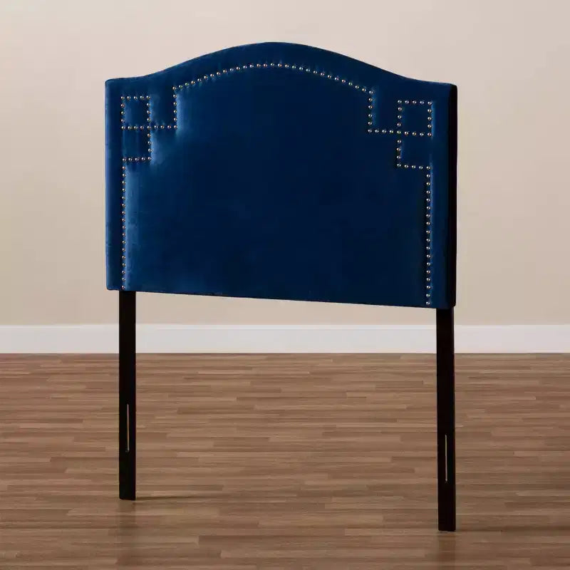 Tête de lit en velours Aubrey Baxton Studio pour enfants, jumeaux, bleu : Cadre en MDF, rembourrée, tous âges