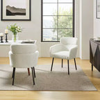 Curt Boucle Elevated Backrest Dining Chair with Metal Legs Set of 2 | Artful Living Design