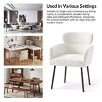 Curt Boucle Elevated Backrest Dining Chair with Metal Legs Set of 2 | Artful Living Design