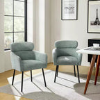 Curt Boucle Elevated Backrest Dining Chair with Metal Legs Set of 2 | Artful Living Design