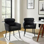 Curt Boucle Elevated Backrest Dining Chair with Metal Legs Set of 2 | Artful Living Design
