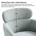 Curt Boucle Elevated Backrest Dining Chair with Metal Legs Set of 2 | Artful Living Design