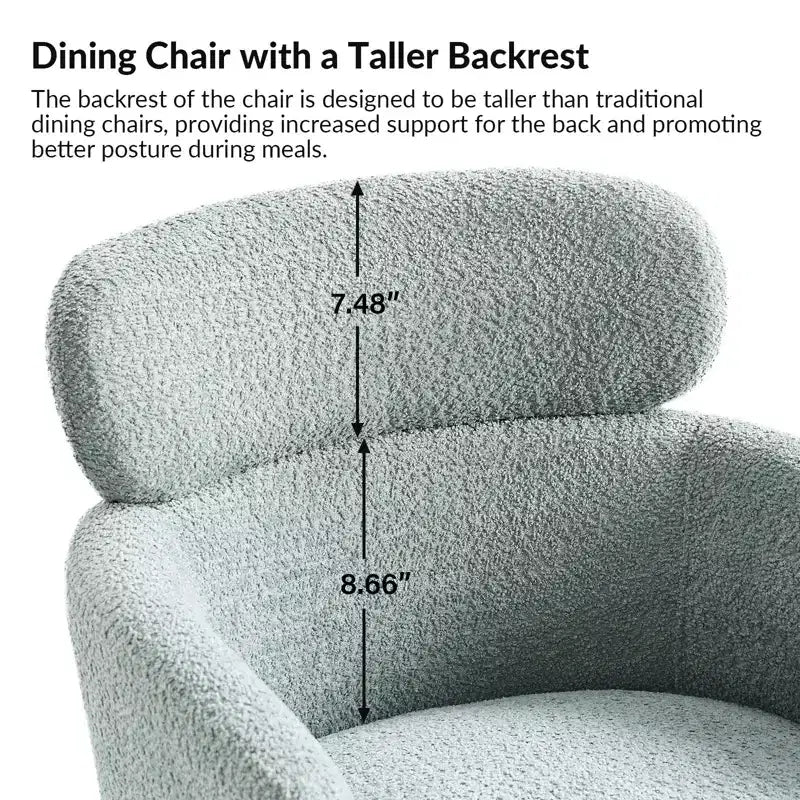 Curt Boucle Elevated Backrest Dining Chair with Metal Legs Set of 2 | Artful Living Design