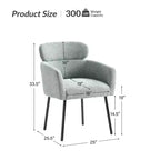 Curt Boucle Elevated Backrest Dining Chair with Metal Legs Set of 2 | Artful Living Design
