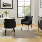 Curt Boucle Elevated Backrest Dining Chair with Metal Legs Set of 2 | Artful Living Design