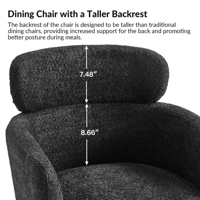 Curt Boucle Elevated Backrest Dining Chair with Metal Legs Set of 2 | Artful Living Design