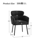 Curt Boucle Elevated Backrest Dining Chair with Metal Legs Set of 2 | Artful Living Design