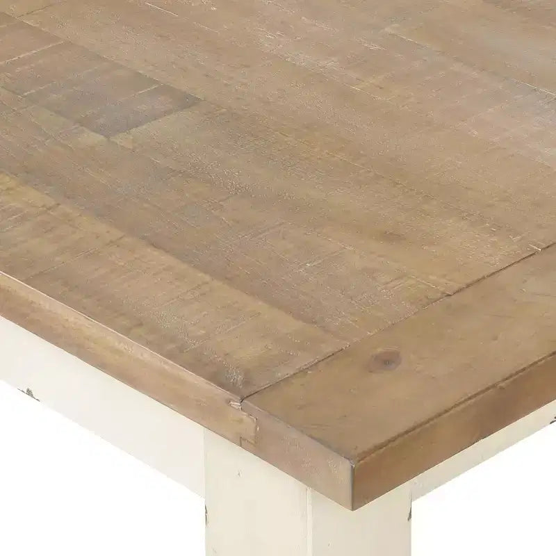 Banc de salle à manger bicolore en bois Prato de Roundhill Furniture, blanc antique et chêne vieilli