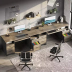 Bestier 59 Computer Desk with 4 Drawers, Office Executive Desk with File Drawer, Keyboard Tray for Home Office