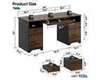 Bestier 59 Computer Desk with 4 Drawers, Office Executive Desk with File Drawer, Keyboard Tray for Home Office