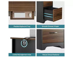 Bestier 59 Computer Desk with 4 Drawers, Office Executive Desk with File Drawer, Keyboard Tray for Home Office