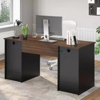 Bestier 59 Computer Desk with 4 Drawers, Office Executive Desk with File Drawer, Keyboard Tray for Home Office