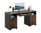 Bestier 59 Computer Desk with 4 Drawers, Office Executive Desk with File Drawer, Keyboard Tray for Home Office