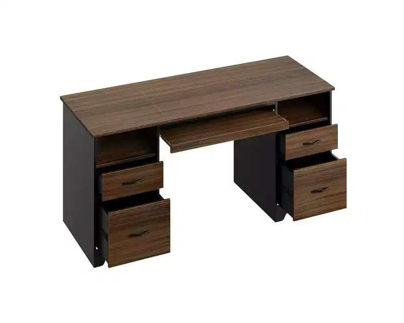 Bestier 59 Computer Desk with 4 Drawers, Office Executive Desk with File Drawer, Keyboard Tray for Home Office