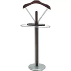 Kings Brand Furniture - Valet de Nuit en Bois et Métal, Argent/Noyer