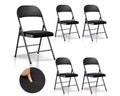 SUGIFT Black Padded Fabric Folding Chair Set of 4