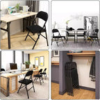 SUGIFT Black Padded Fabric Folding Chair Set of 4